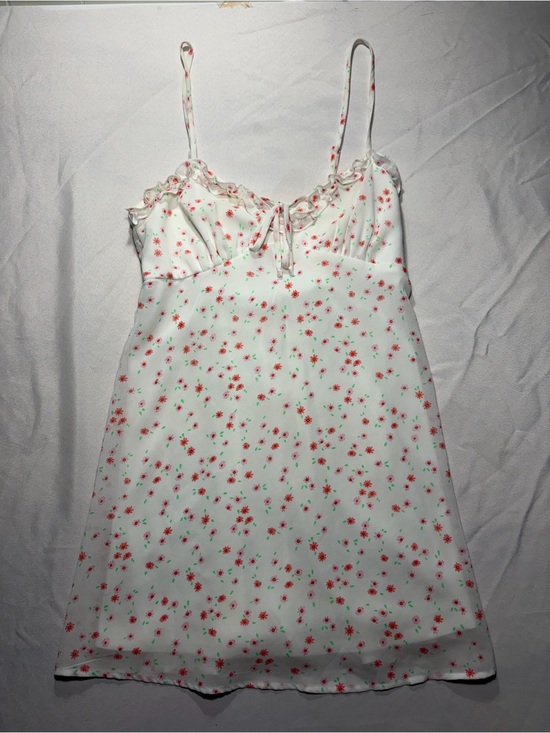 wild fable Other - wild fable White Floral Slip Dress with Pink & Green Accents